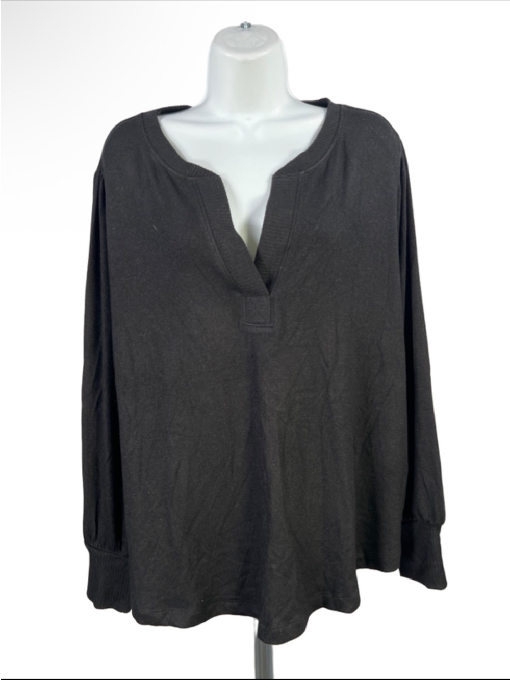 Buffalo David Bitton Black V-Neck Long Sleeve Pullover oversized runs large